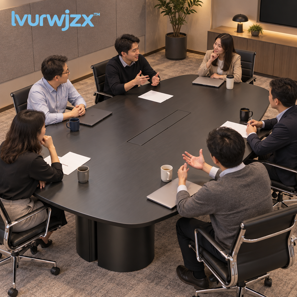 lvurwjzx™ Modern Black Conference Table