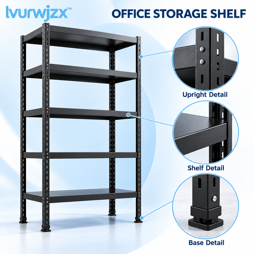 lvurwjzx™ Five-Tier Office Storage Shelf - Product detail image