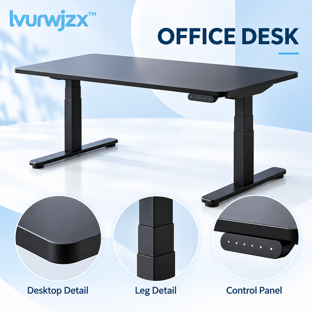 lvurwjzx™ Electric Height-Adjustable Office Desk - Product detail image