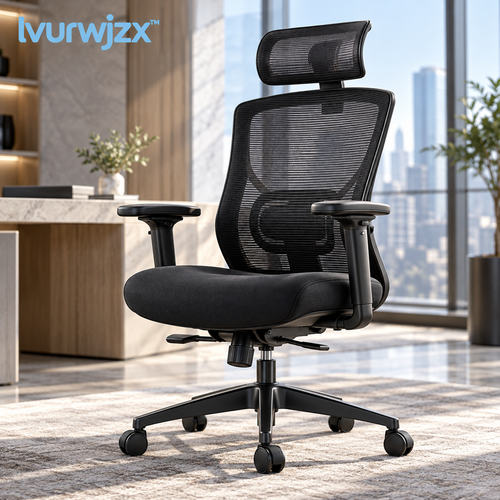 lvurwjzx™ Ergonomic Mesh Office Chair with Headrest - Main product image